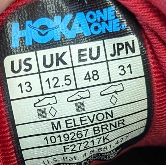 Hoka One One Elevon men\'s sz 13 running cross training ,  Grey/blk /red. Some fa